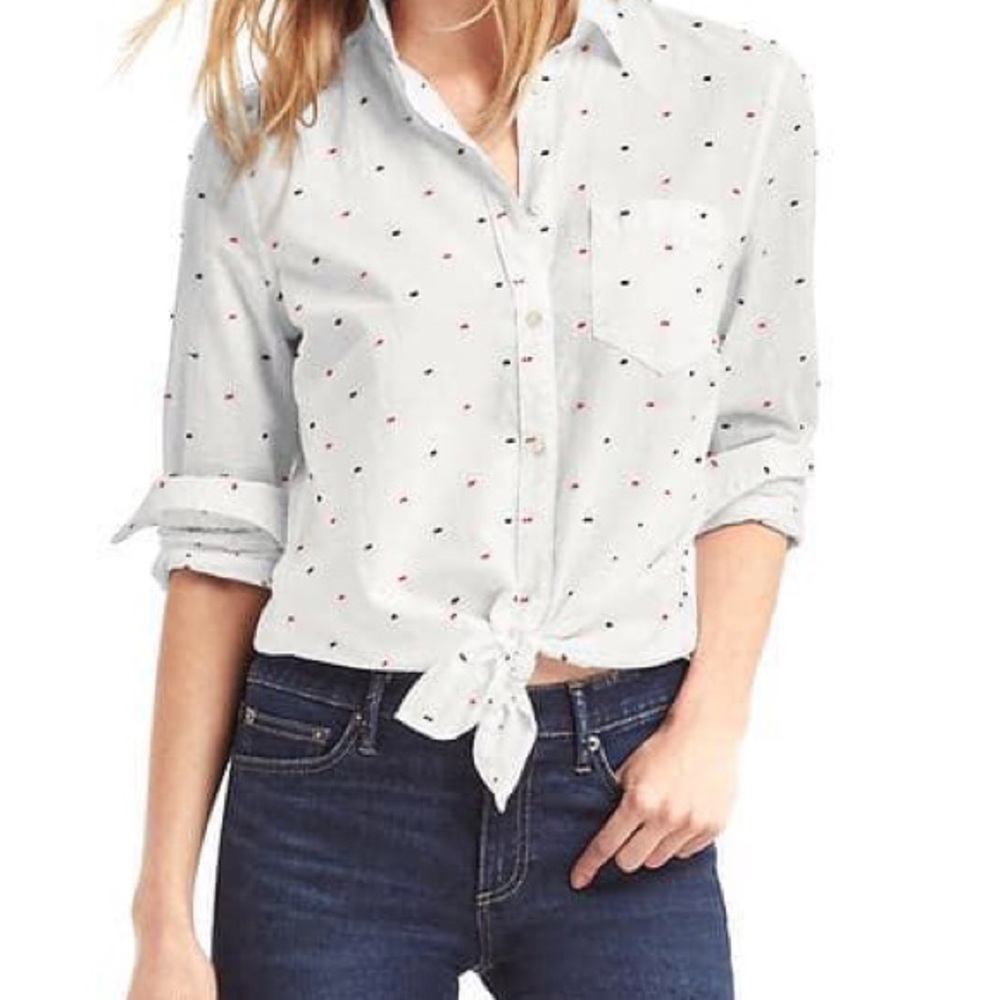 Fitted Boyfriend Clip Dot Shirt